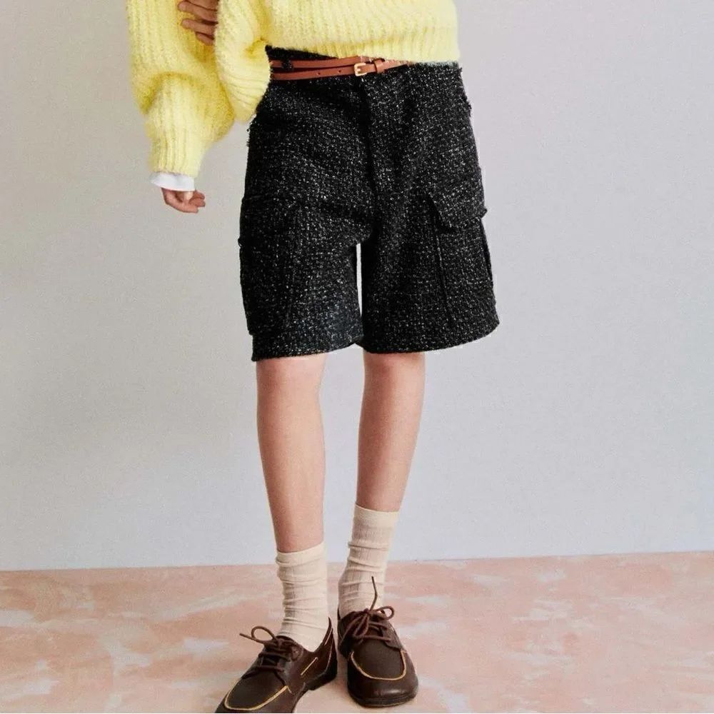 Zara Girls kids Black Textured Shorts(Size 8)